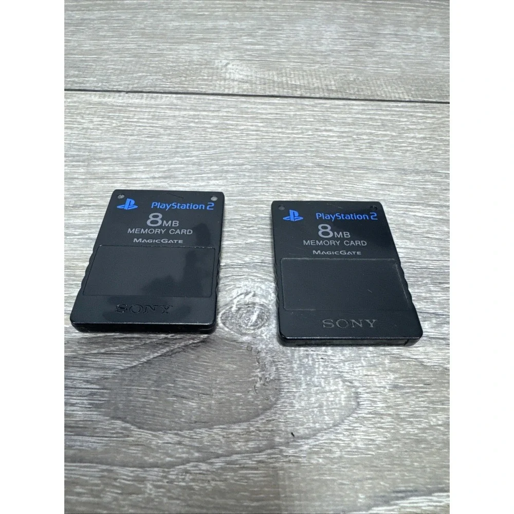 2 Official Original OEM Sony PlayStation 2 II Memory Card (Black) PS2 Authentic!